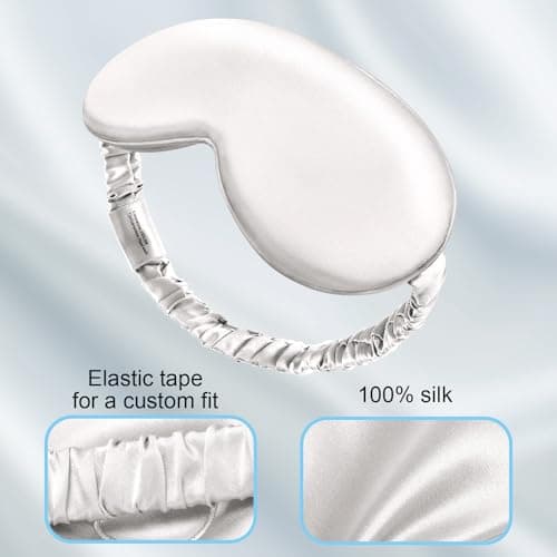 Desmend Silk Eye mask for Sleeping 3D Anti Wrinkle Skin Friendly Black Out Silver Grey — view 3