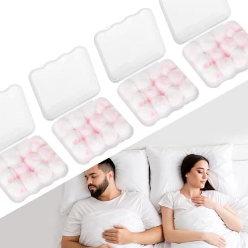 ABOHU Earplugs Wax Cotton, 24 Pairs Wax Ear Plugs for Sleeping Noise Cancelling, Reusable Wax Mouldable Earplugs, Cotton Wool Ear Plugs for Sleeping, Hearing Protection, Travel, Concerts