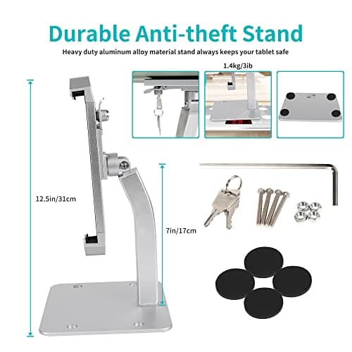 Oilcan Anti Theft Tablet Stand, Desk iPad Security Holder with Lock — view 6