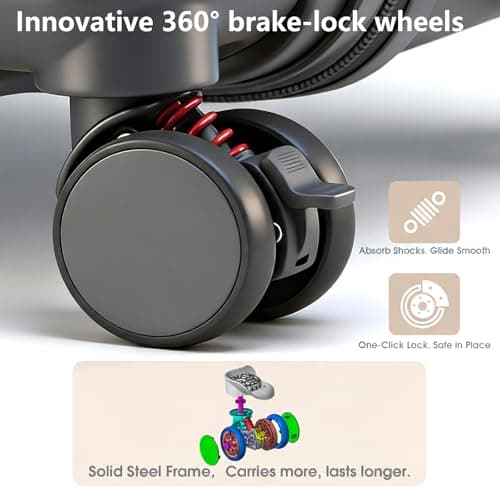 LIGHTGO 20" Hardside Cabin Case, TSA Lock, Brake Spinner Wheels — view 3