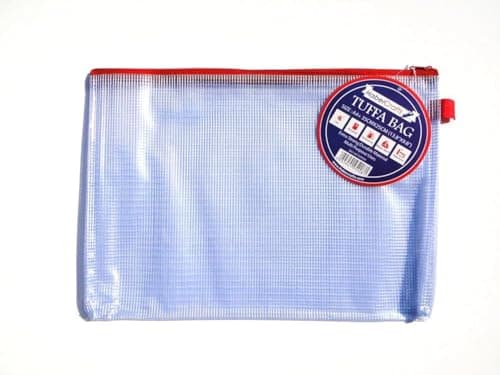 A5 Tuff Bag Zip Wallet Clear Plastic Wallets Zipped Pouch File Pencil Case Folder Water Resistant Reinforced Heavy Duty Mesh Bags (Fits A5-1 Pack)
