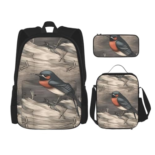 3 in1 Travel Laptop Backpack with Lunch Bag and Pencil Case Casual Daypack