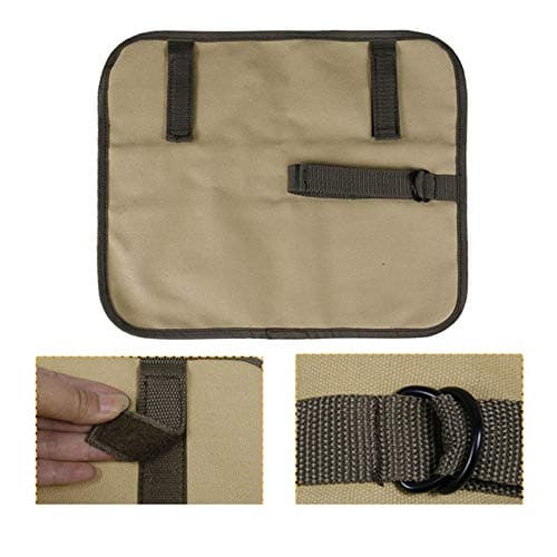Cutlery Organizer Portable Multi Pocket Canvas Utensil Storage Holder Multi-Purpose Brush Roll Bag Travel Tool Roll Pouch for Camping Barbecue Flatware Hiking — view 5