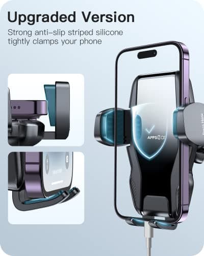 APPS2Car Gooseneck Truck Phone Holder, Suction for Van, Windscreen Dashboard Mount, Long Arm Gooseneck Adjustable Mobile Cradle, Universal Hands Free Vent Stand for iPhone Samsung etc — view 2