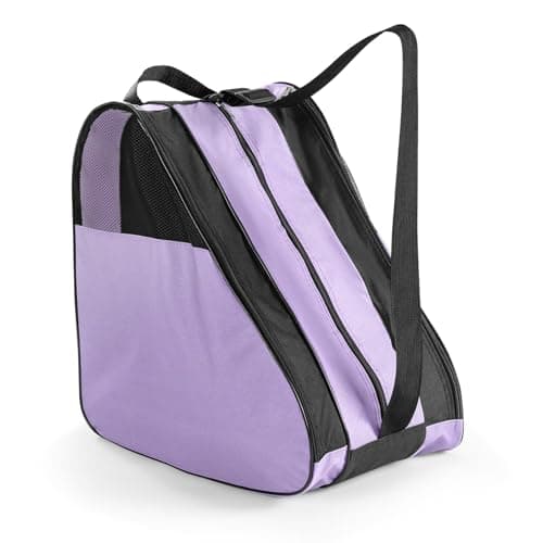 YEENAIV Skating Shoes Carry Bags Roller Skate Bag, Oxford Ice Skates Storage Bag for Kids & Adults, Unisex Adults Ice & Skate Bag Ii Fabric and Beach with Adjustable Shoulder Strap (Purple)
