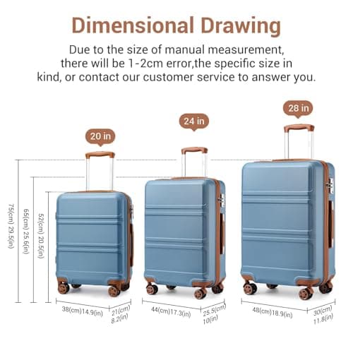 Kono Medium Suitcase with TSA Lock, Lightweight Hard Shell Checked Luggage — view 2