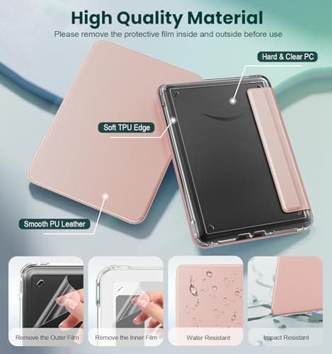 MoKo Magnetic Case for 7" Kindle Paperwhite 12th Gen& Colorsoft, Rose Gold — view 6