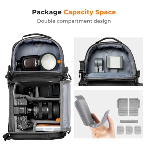 K&F CONCEPT Hardshell Camera Sling Bag, 10L EVA Case with Tripod Holder — view 3