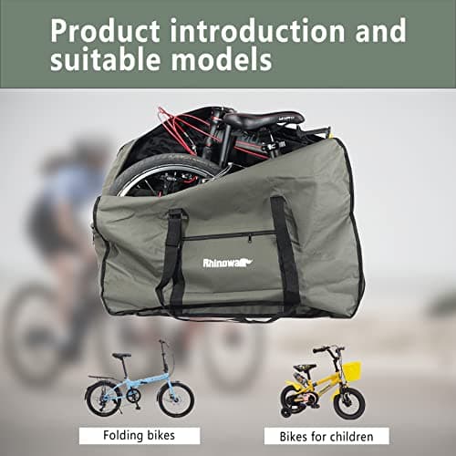 CamGo 20 Inch Folding Bike Bag - Wear-Resistant Bicycle Travel Case Outdoors Bike Transport Bag for Cars Train Air Travel (Army Green, 20 inch) — view 4
