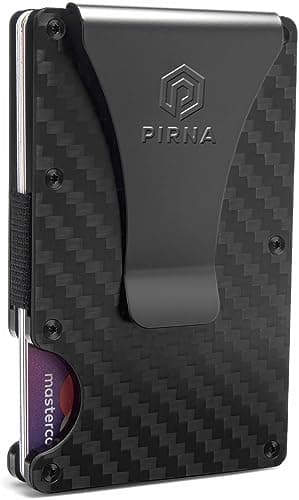 PIRNA Minimalist Carbon Fiber Wallet for Men, Front Credit Card Holder UK