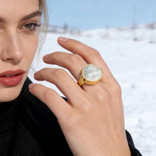 Portable Mini Lip Ring, Wearable Balm Holder Case, Pocket Container with Secure Lid, Refillable Alloy Accessory, Beauty Ring with Locket Style, Lip Care for Winter Travel — view 4