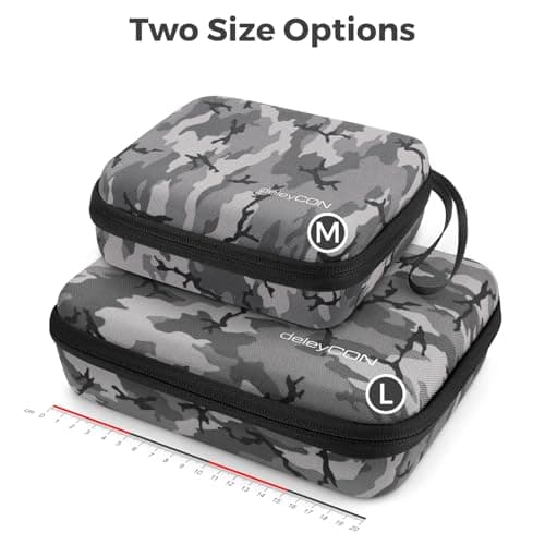 deleyCON Travel Accessories Organiser Bag Felt Small - Hard Case with Dividers - for Electronics, Charger, Power Supply, Cable, Car, Travel Accessories, Hair Clipper, Camera, Tools - Camouflage — view 3
