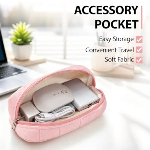 Hittriu Laptop Sleeve Case 14 inch with Velvet Storage Bag, 14 inch Laptop Sleeve Case with Velvet Lining Shock-absorbing Fabric Compatible with 14-inch MacBook All Models (Pink) — view 4