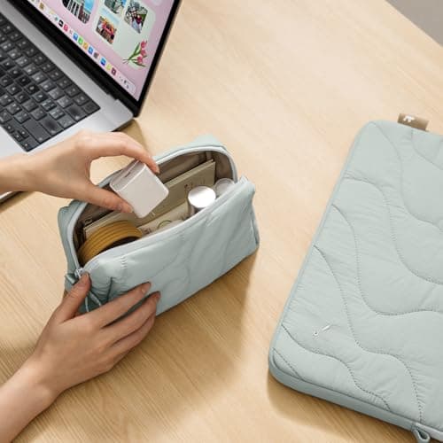 tomtoc Electronics Organizer Travel Case, Soft Puffy Accessory Tech Case — view 6