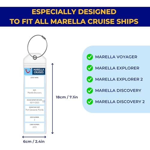 Marella (TUI) Cruise Luggage Tag Holders for [4 Pack] – Waterproof, Durable Plastic with Steel Loops – Fits All Marella (TUI) Ships for Cruising in 2026, 2027 and 2028 — view 2