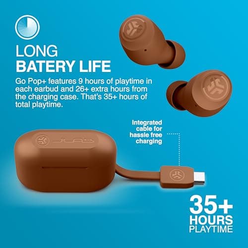 JLab Go Air Pop+ True Wireless Earbuds with Mic - Bluetooth, Tone 1615 — view 6