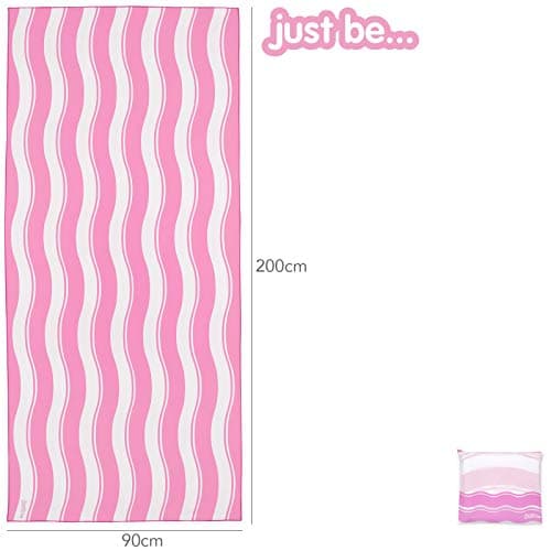 just be... Microfibre Beach Towel Gym Towel - Lightweight Compact Swimming Quick Dry Towel Anti-Sand - Beach Towels for Adults and Kids - Pink XX Large 200x90cm — view 6