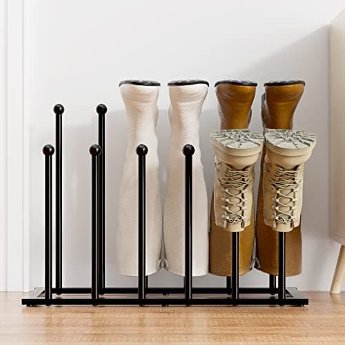 pickpiff Free Standing Shoe Rack - Black Metal Shoe Storage, Shoe Racks Storage for Dorm Room, Closet, Entryway, Bedroom, Patio Outdoor, Hallway, Organiser Storage Fit for 6 Pairs Boot