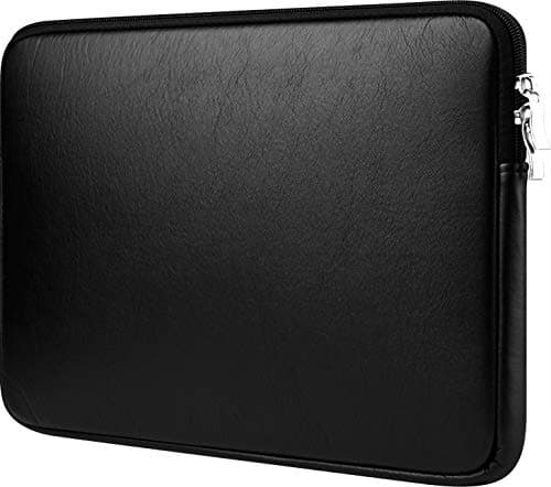 CCPK 14" (Narrow Bezel) Laptop Sleeve Compatible for 13 Inch MacBook Air Pro Hp 14 Inch Laptop Cover Chromebook 14 In Pavilion 360 Acer ASUS Lenovo 14in Computer Case Bag Waterproof PU Leather, Black