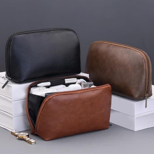 Glifora Electronic Accessories Bag - Multi-Compartment Travel Tech Accessories Pouch, Waterproof Faux Leather Pouch Organiser for Cables, Chargers and Power Banks — view 2
