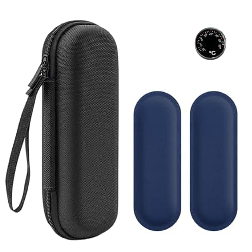 Zeeorymn Medicine Refrigerated Travel Box, Medicine Refrigerated Bag with 2 Ice Packs and Thermometer, Insulin Cooler Travel Case, Easy to Carry Refrigerated Box (Black)