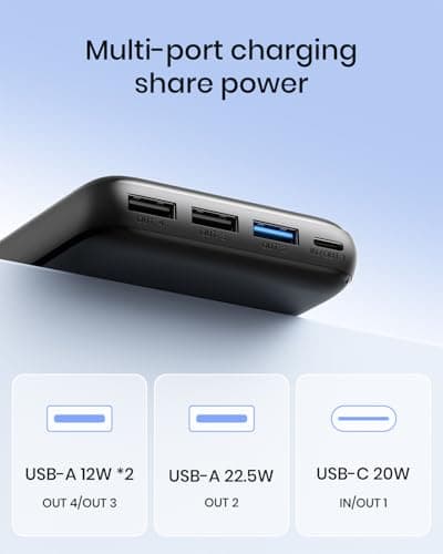 A ADDTOP Power Bank 20000 mAh - 22.5 W Quick Charge Function Small Power Bank - Battery Pack External Mobile Phone Batteries with USB C Portable Charger with 4 Outputs for Phone Tablet — view 3