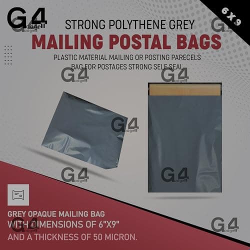 G4GADGET 100x 6.5 x 9 Inch Mailing Bags – Water-Resistant Shipping Envelopes for Secure Packaging – Ideal for Clothes, Small Items & Parcels, Self-Seal Closure, Recyclable — view 2