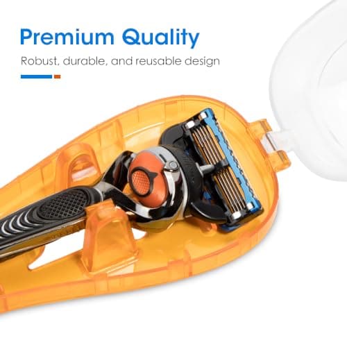 Nincha Manual Razor Travel Case Portable Plastic Manual Razor Trimmer Protector Orange — view 2