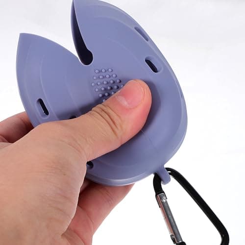 Silicone Makeup Puff Storage Case Portable Travel Holder Lavender — view 4
