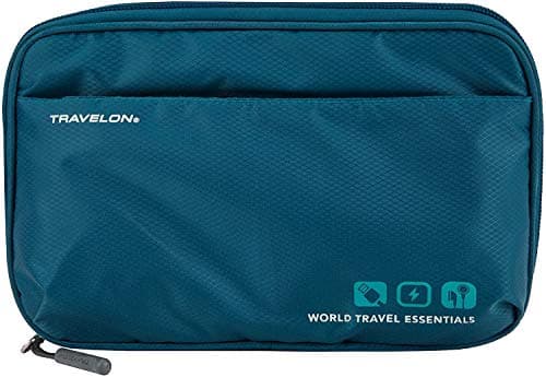Travelon World Travel Essentials Tech Organizer, Peacock Teal, One Size, Travelon World Travel Essentials Tech Organizer