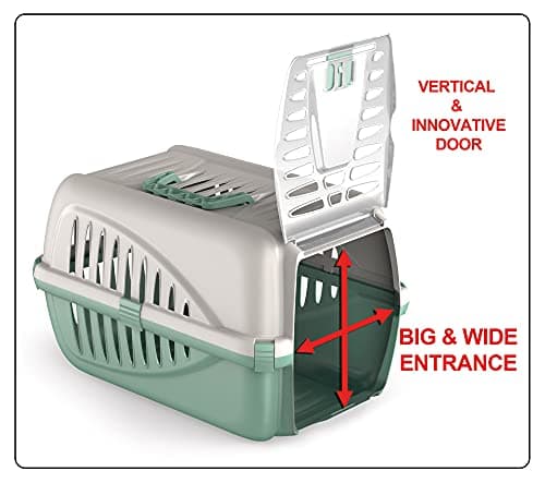 CAT CENTRE Premium Green Pet Carrier, Cat Dog Travel Box Cage, 1.05 kg — view 3