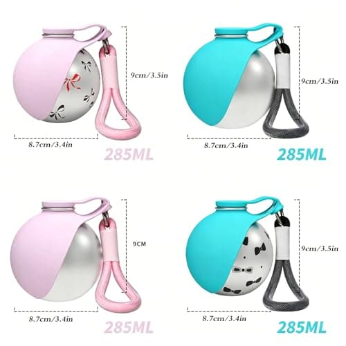 2-in-1 Dog Water Bottle, 285ML 304 Stainless Steel Collapsible Pet Drinking Cup, Leak Proof Compact Portable Dog Water Dispenser Ideal for Walking Hiking Travel Outdoor Use for Small Medium Dogs(B) — view 6