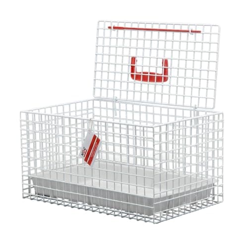 MDC Cat Carrier with Top Opening – Lightweight Mesh Pet Travel Crate for Vet Visits, Cats & Kittens – Breathable, Easy Clean Cat Basket with Handle – Secure & Spacious Cat Crate for Travel, White
