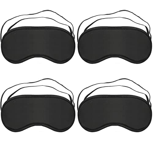 4 Pack Sleeping Blindfold Sleep Eye Mask for Women & Men, Blackout Eye Shade Cover for Travel, Nap, Game