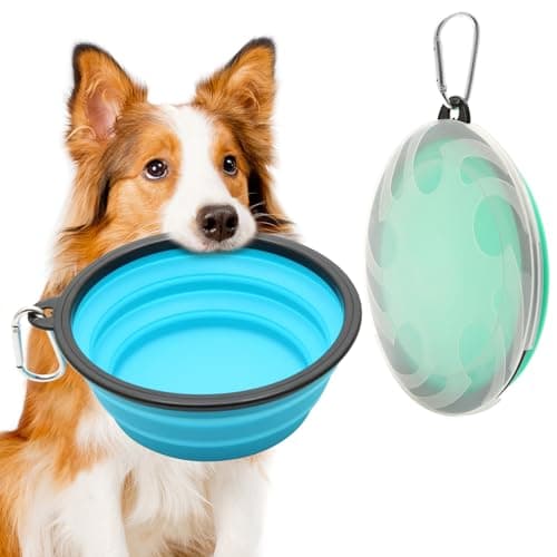 2 Pack Large Collapsible Dog Bowl, 1000ml/35oz Foldable Dog Travel Bowls, Portable Dogs Water Food Bowl with Carabiner, Pet Cat Feeding Cup Dish for Traveling, Walking, Hiking