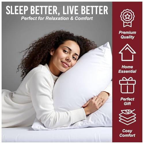 GC GAVENO CAVAILIA V Shape Pillow 5 Pack - Soft & Supportive Orthopaedic Pillows with Microfiber Filling - 36cm Deep Comfort Cushion for Back & Neck Support at Home and Hotel Pillow -(75x40cm), White — view 6