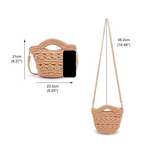 CHIC DIARY Women Straw Beach Bag Clutch Purse Small Crossbody Bag Woven Cotton Shoulder Handbag for Summer — view 2