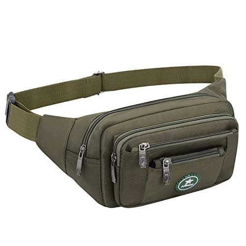 Waterproof Bum Bags Men Women Sport Running Hiking Backpacks Sports Bike Bags Cases for Knives and Hiking Tools (Olive)