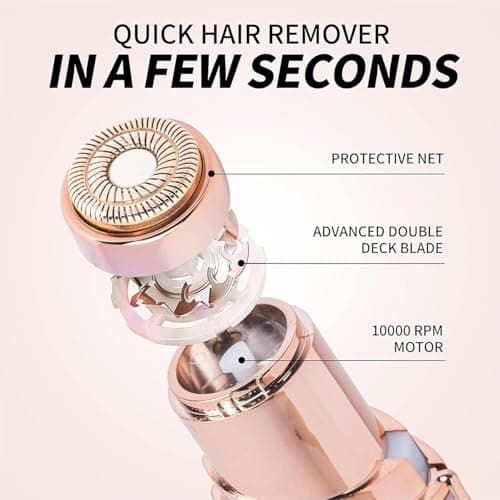 Lady Shaver for Women, Facial Hair Remover, Facial Hair Remover for Women, USB Rechargeable Facial Epilator, Hair Removal Device for Peach Fuzz/Facial Hair/Lip/Chin Travel Size(Pink) — view 6