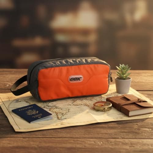 GOX Ultra Light Toiletry Bag Portable Travel Kit Organizer Multi Function Travel Bag-Size Small (Orange) — view 4