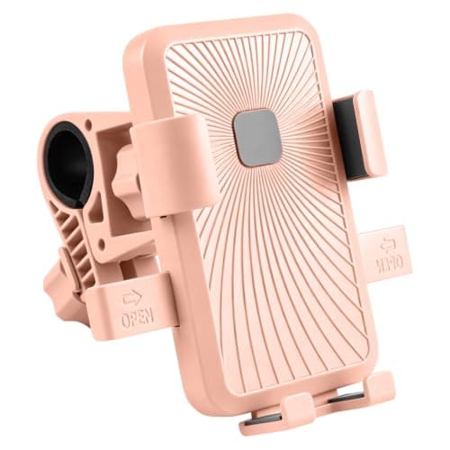 360° Motorbike Phone Holder | Bike Phone Mount Clamp | E Bike Accessories | Bicycle Phone Holder & Mount | Universal Motorbike Scooter Handlebar Cradle | Cycling MTB Road Bike Accessories Gift - Pink