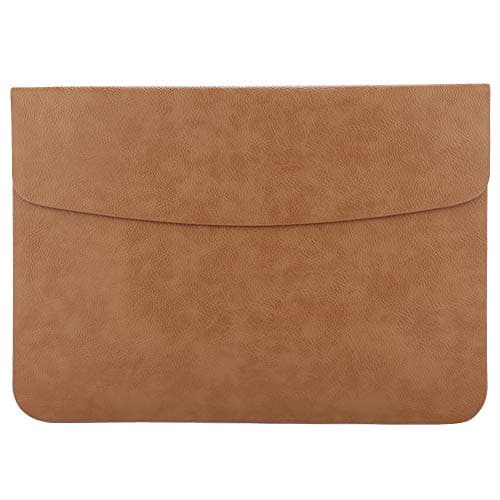 Laptop Sleeve Bag, PU Leather Protective Notebook Case Cover,Yellow,11 Inch Plus