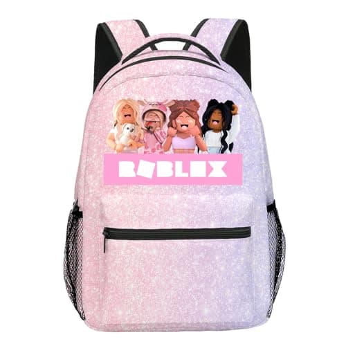 Elie&Eason Roblx Backpack, Roblx Rucksack,Large capacity pink cartoon bag