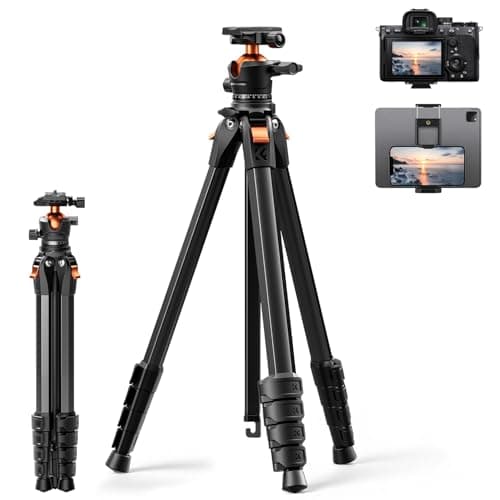 K&F CONCEPT 63"/162cm Travel Compact Tripod for Camera