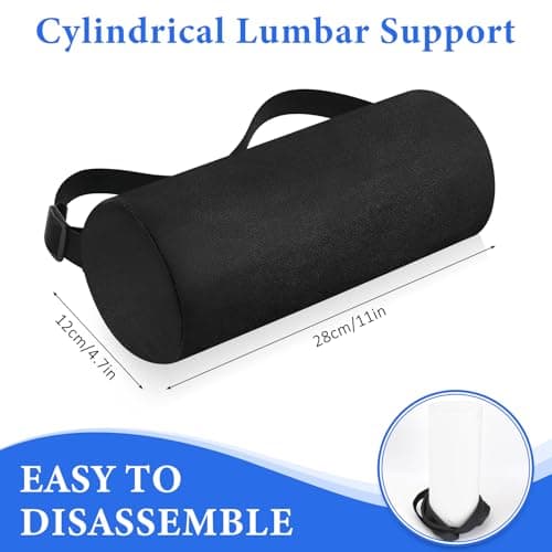 2 Pack Lumbar Roll Pillow for Lower Back Support, Sponge, Washable Cover — view 2