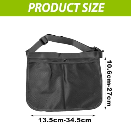 Tennis Ball Holder Adjustable Waist Pouch, Black — view 2