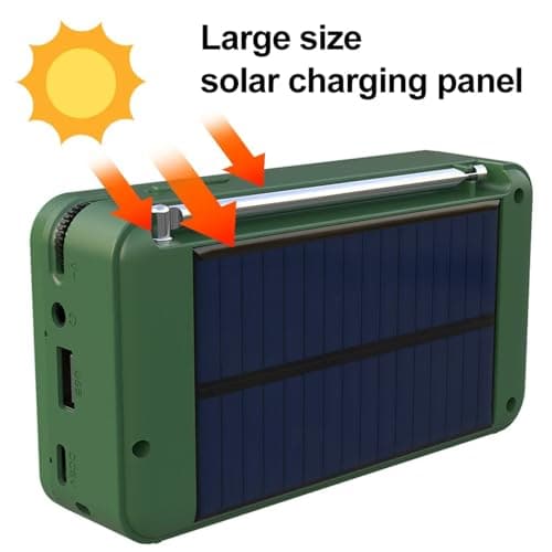 DAB Radio, Solar Powered DAB Radio Supports DAB, DAB+, Digital Radio Portable Speaker with Bluetooth Speaker, 1200mAh Battery — view 5