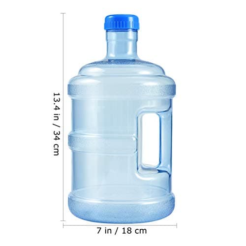 CLISPEED 5L Water Bottle with Screw Cap, Food Grade Mineral Water Bottle Jug Container Easy Grip Carry Handle for Sports Outdoor Travel Camping Residential Commercial Use — view 4