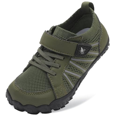 JOINFREE Kids Outdoor Shoes Wide Toe Barefoot Shoes Army Green