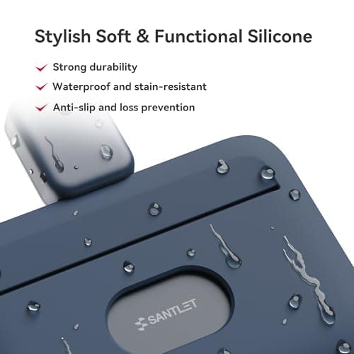 SANTLET Lanyards for ID Badges Holder, Soft Silicone, Retractable Cord — view 3